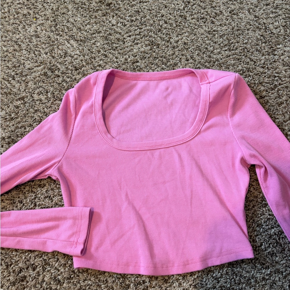 Pink oval neck